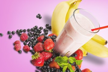 Wall Mural - Tasty smoothie   Isolated on  Background