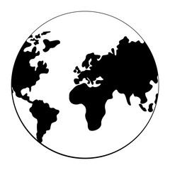 Sticker - world map on white background