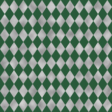 Green And Silver Seamless Pattern - Diamond Argyle Repeating Pattern Design