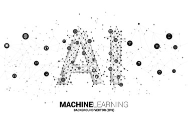 Poster - Vector Polygon dot connect line shaped AI. Concept for machine learning and artificial intelligence.