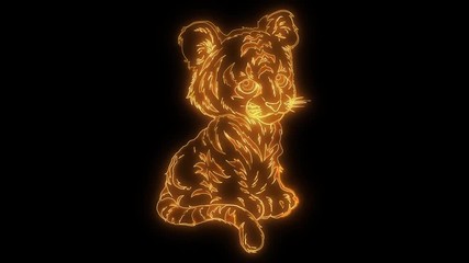 Sticker - cute little tiger laser animation