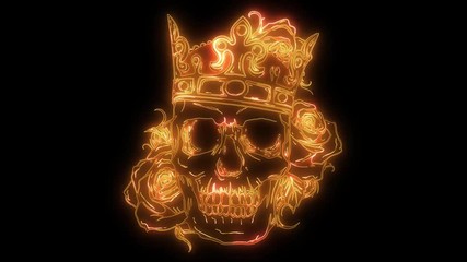 Sticker - prince skull in crown laser animation