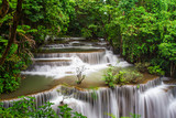 Fototapeta Łazienka - Huai Mae Kamin Waterfall, beautiful in the rain forest in Thailand, Kanchanaburi Province