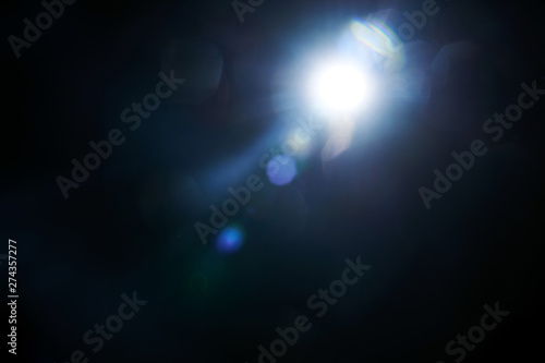 Fotografía Abstract light on black background