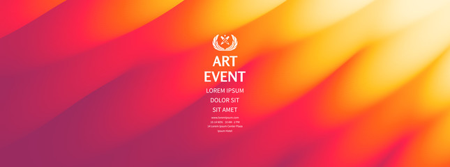 Wall Mural - Art event invitation template. Abstract background with dynamic effect. Vector illustration for promotions or presentations.