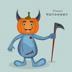 Wall Mural - Halloween party celebration poster with devil.