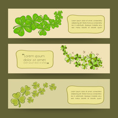 Wall Mural - Web header design with shamrock for st. patrick day.