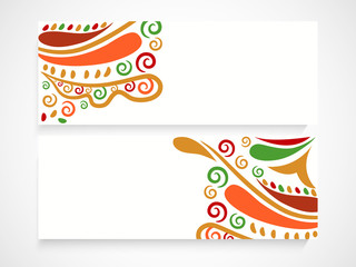 Wall Mural - Floral decorated web header or banner.