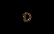 D letter linear shape luxury flourishes ornament logotype