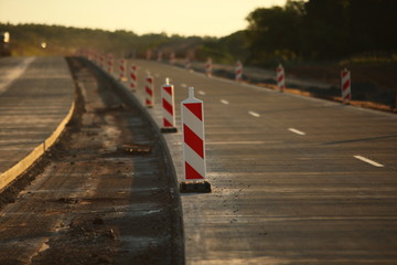 Construction of the road of modern concrete high-speed highway.