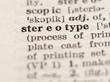 Dictionary definition of word stereotype, selective focus.