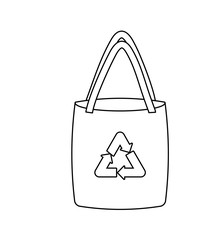 Sticker - ecological paper bag isolated icon