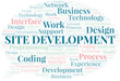 Site Development word cloud. Wordcloud made with text only.