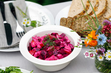 Swedish Salad Of Pickled Beetroot And Apple Traditionaly Served At Midsummer Party
