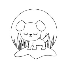 Sticker - cute dog animal isolated icon