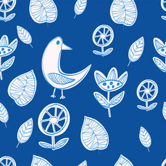 Wall Mural - Simple scandinavian pattern primiyive naive style minimalistic and cute