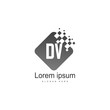 © Robani - Initial DV logo template with modern frame. Minimalist DV letter logo vector illustration