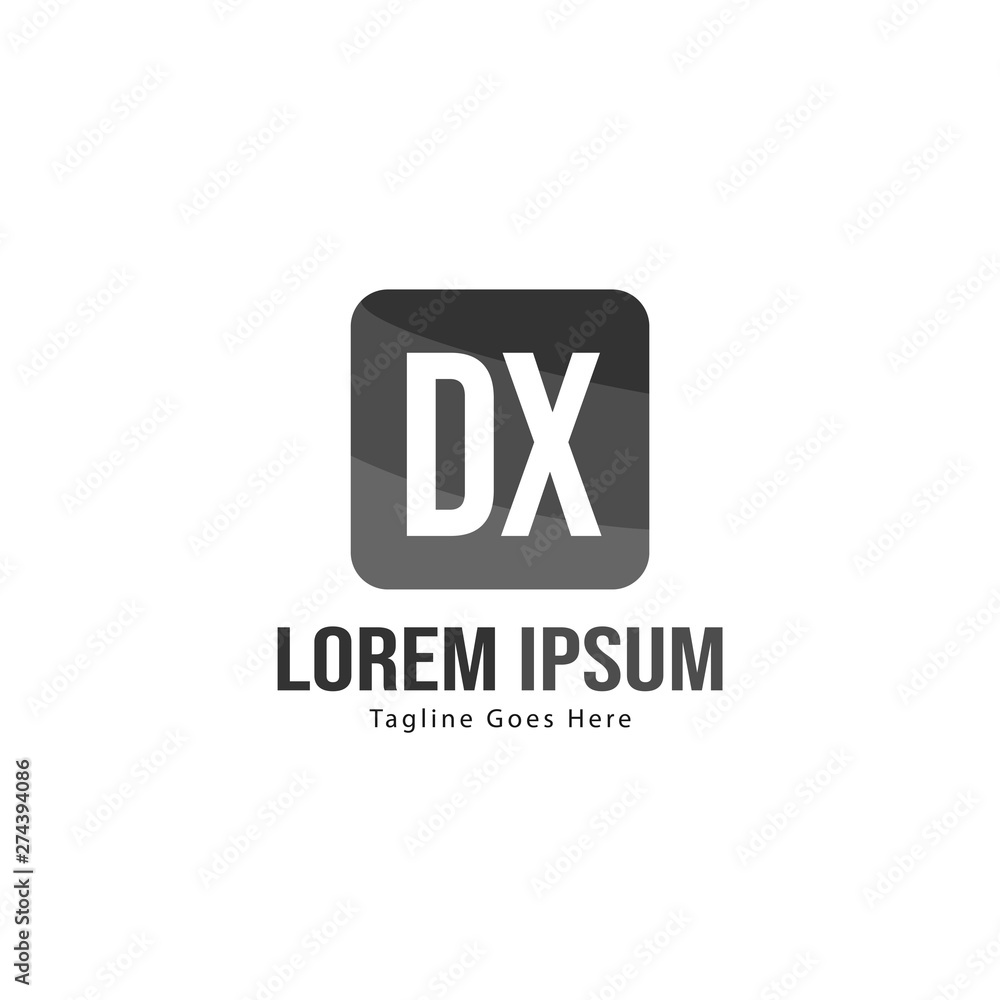 Initial DX logo template with modern frame. Minimalist DX letter logo ...