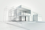 Fototapeta  - Modern house abstract rendering