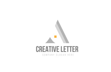 A grey orange dot alphabet letter logo icon design