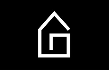 black and white real estate house creative logo icon design concept idea