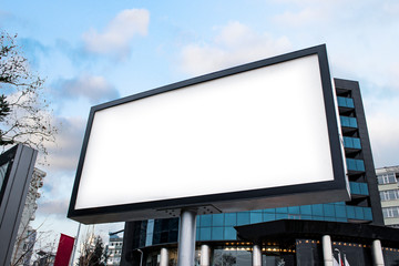 billboard blank mockup and template empty frame for logo or text on exterior street advertising post