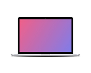 Wall Mural - modern laptop computer display mockup isolated on white background. vector illustration.