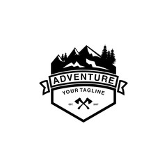 Canvas Print - adventure outdoor mountain logo design