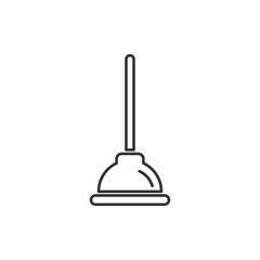 Aufkleber - Plunger icon template black color editable. Plunger symbol Flat vector sign isolated on white background. Simple logo vector illustration for graphic and web design.