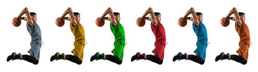 Wall Mural - Man basketball player. Multicolored image