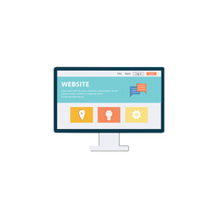 Wall Mural - Modern website layout on cartoon monitor