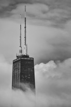John Hancock In Fog Chicago