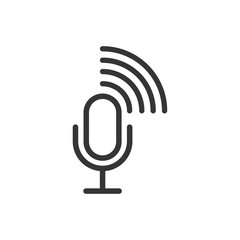 Poster - Podcast icon template black color editable. Podcast symbol Flat vector sign isolated on white background. Simple logo vector illustration for graphic and web design.