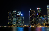 Fototapeta Londyn -  View at Singapore City Skyline, night landscape