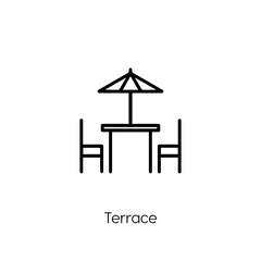 terrace icon. terrace vector symbol. Linear style sign for mobile concept and web design. terrace symbol illustration. Pixel vector graphics - Vector	