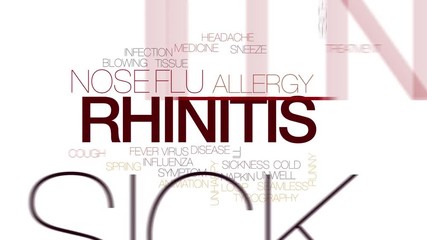 Wall Mural - Rhinitis animated word cloud, text design animation. Kinetic typography.