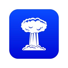 Canvas Print - Mushroom cloud icon digital blue for any design isolated on white vector illustration