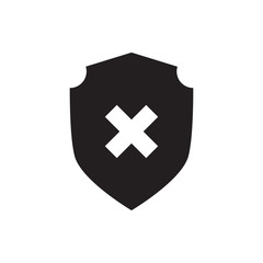 Wall Mural - shield cross vector icon