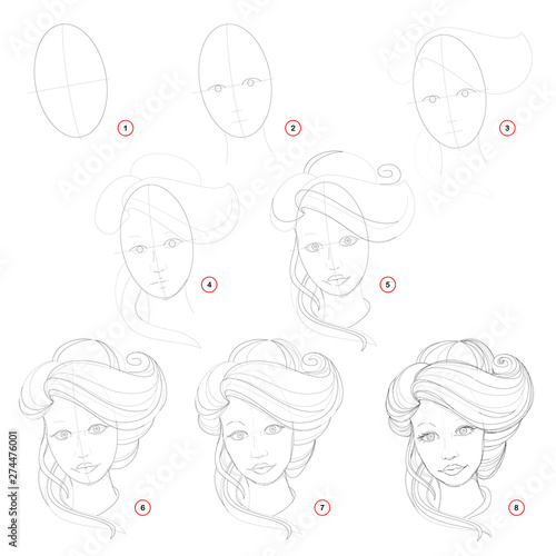 Creation Step By Step Pencil Drawing Page Shows How To