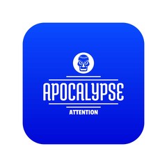 Canvas Print - Zombie apocalypse icon blue vector isolated on white background