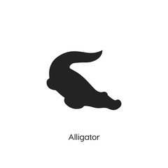 Wall Mural - Alligator icon vector symbol sign