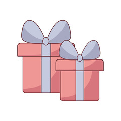 Sticker - set of gift boxes isolated icon