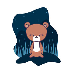 Poster - cute bear animal isolated icon