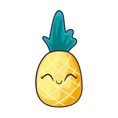 Poster - pineapple fruit fresh kawaii character