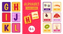 Aplhabet Flash Cards. Educational  Game For Children. 
