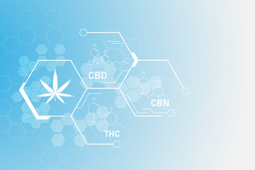 molecular structure chemistry formula tetrahydrocannabinol medical cannabis pattern vector eps10