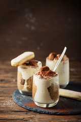 Canvas Print - homemade italian dessert tiramisu