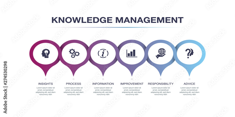 KNOWLEDGE MANAGEMENT INFOGRAPHIC DESIGN Stock Vector | Adobe Stock