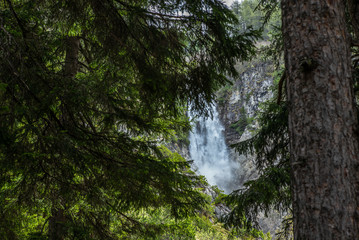 View of the waterfall near Lenzerheide in the Swiss Alps in a sunny spring day - 2