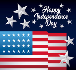 Wall Mural - happy independence day card with flag